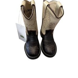 Cody Johnson-Leather Stockman CowboyWestern Boots Brown & Beige Toddler 4.5 NWT